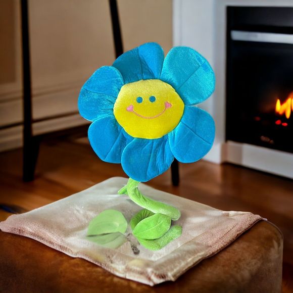 Plush Daisy Sun Flower with Bendable Stems Smile Face Stuffed Toy Home Decor US - Picture 2 of 8